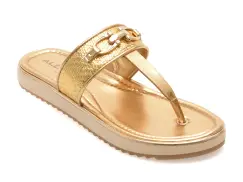 Papuci ALDO aurii, LAJOLLA 711, din piele ecologica imagine