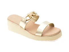 Papuci ALDO aurii, MARREN 741, din piele ecologica imagine