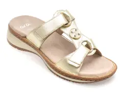 Papuci ARA aurii, 29003, din piele naturala imagine