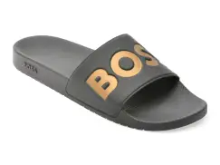 Papuci BOSS negri, 6835, din pvc imagine