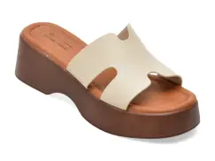 Papuci CALL IT SPRING albe, 14081122, din piele ecologica imagine
