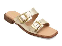 Papuci CLARKS aurii, ARIANY BAY, din piele naturala imagine