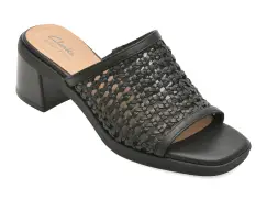 Papuci CLARKS negri, JAYLAN SLIDE, din piele ecologica imagine