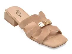 Papuci eleganti FLAVIA PASSINI bej, ATH216, din piele intoarsa imagine