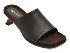 Papuci eleganti GRYXX negri, L2651, din piele naturala imagine
