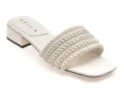 Papuci EPICA albi, 2750, din piele ecologica imagine