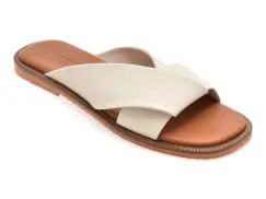 Papuci EPICA albi, TML01T, din piele naturala imagine