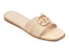 Papuci EPICA bej, 82955, din piele ecologica imagine