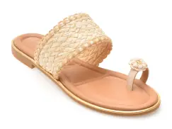 Papuci EPICA bej, 82959, din material textil imagine