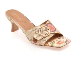 Papuci EPICA bej, 82987, din piele naturala imagine