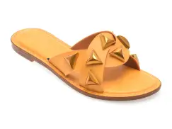 Papuci EPICA galbeni, 82922, din piele ecologica imagine
