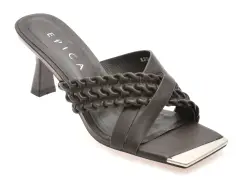 Papuci EPICA gri, 2739, din piele naturala imagine