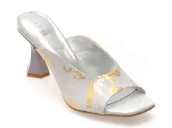 Papuci EPICA gri, 3L595, din piele naturala imagine