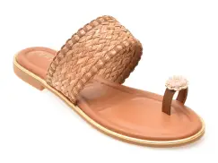 Papuci EPICA maro, 82959, din material textil imagine