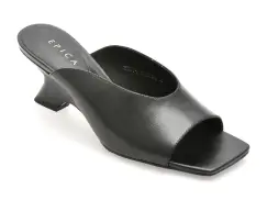 Papuci EPICA negri, 1F7073, din piele naturala imagine