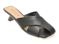 Papuci EPICA negri, 2737, din piele naturala imagine