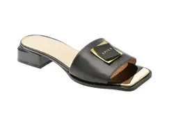 Papuci EPICA negri, 441336, din piele naturala imagine