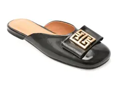 Papuci EPICA negri, 6296012, din piele naturala lacuita imagine