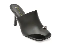 Papuci EPICA negri, 62L, din piele naturala imagine