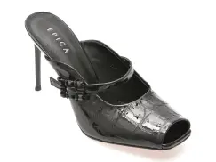 Papuci EPICA negri, 71896, din piele naturala lacuita imagine