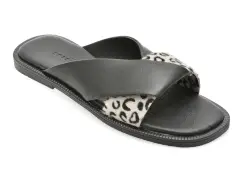 Papuci EPICA negri, TML01T, din piele naturala imagine