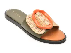 Papuci EPICA verzi, 82913, din piele ecologica imagine