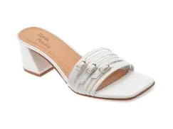 Papuci FLAVIA PASSINI albi, 367904, din piele naturala imagine