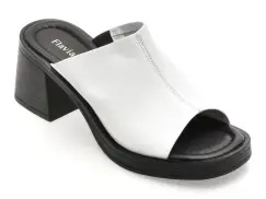 Papuci FLAVIA PASSINI albi, 532214, din piele naturala imagine