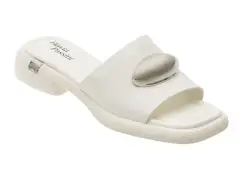 Papuci FLAVIA PASSINI albi, V1396, din piele naturala imagine