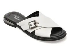 Papuci FLAVIA PASSINI albi, V951G50, din piele naturala imagine