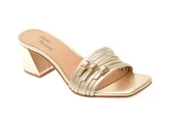 Papuci FLAVIA PASSINI aurii, 367904, din piele naturala imagine