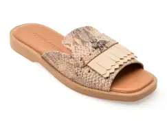 Papuci FLAVIA PASSINI bej, 13027, din piele naturala imagine