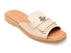 Papuci FLAVIA PASSINI bej, 13027, din piele naturala imagine