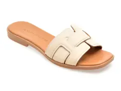 Papuci FLAVIA PASSINI bej, 13176, din piele naturala imagine