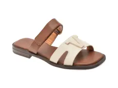 Papuci FLAVIA PASSINI bej, 1352H20, din piele naturala imagine