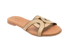 Papuci FLAVIA PASSINI bej, 2401, din piele naturala imagine