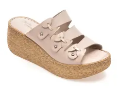 Papuci FLAVIA PASSINI bej, 7715, din piele naturala imagine