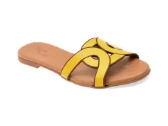Papuci FLAVIA PASSINI galbeni, 2401, din piele naturala imagine