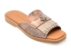 Papuci FLAVIA PASSINI gri, 13027, din piele naturala imagine