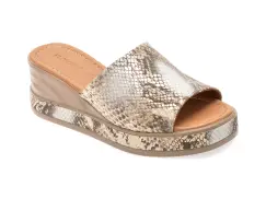 Papuci FLAVIA PASSINI gri, 22078, din piele naturala imagine