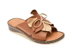 Papuci FLAVIA PASSINI maro, 1320, din piele naturala imagine