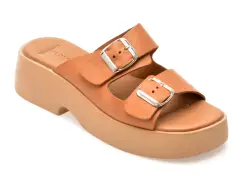 Papuci FLAVIA PASSINI maro, 13215, din piele naturala imagine