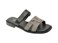 Papuci FLAVIA PASSINI negri, 1352H20, din piele naturala imagine