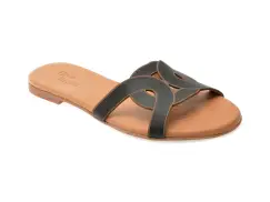 Papuci FLAVIA PASSINI negri, 2401, din piele naturala imagine