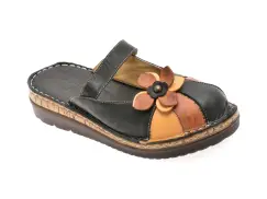 Papuci FLAVIA PASSINI negri, 4680, din piele naturala imagine