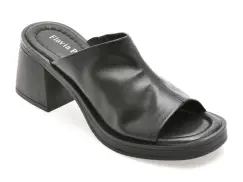 Papuci FLAVIA PASSINI negri, 532214, din piele naturala imagine