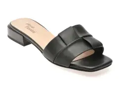 Papuci FLAVIA PASSINI negri, Q2652, din piele naturala imagine