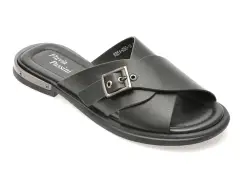 Papuci FLAVIA PASSINI negri, V951G50, din piele naturala imagine