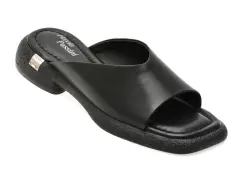 Papuci FLAVIA PASSINI negri, X8961, din piele naturala imagine