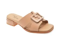 Papuci FLAVIA PASSINI nude, 1386H12, din piele naturala imagine